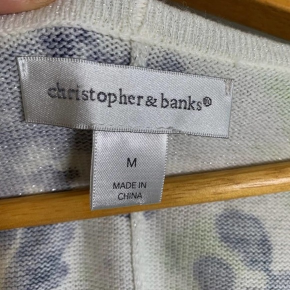 CHRISTOPHER & Banks Floral watercolor sweater M - Picture 4 of 9